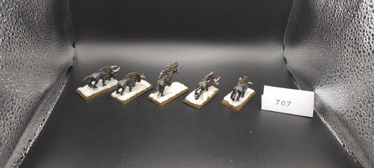 (5) Chaos Warhounds Warriors of Chaos Warhammer Fantasy Miniatures -2060-