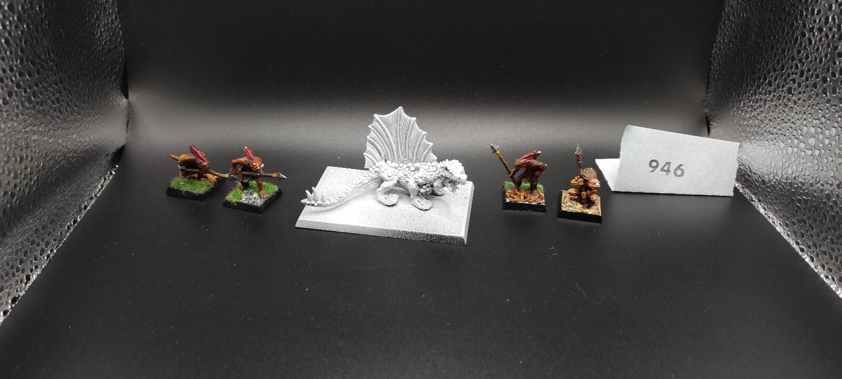 (5) Salamander Pack OOP METAL Lizardmen Warhammer Fantasy Miniatures -1036-
