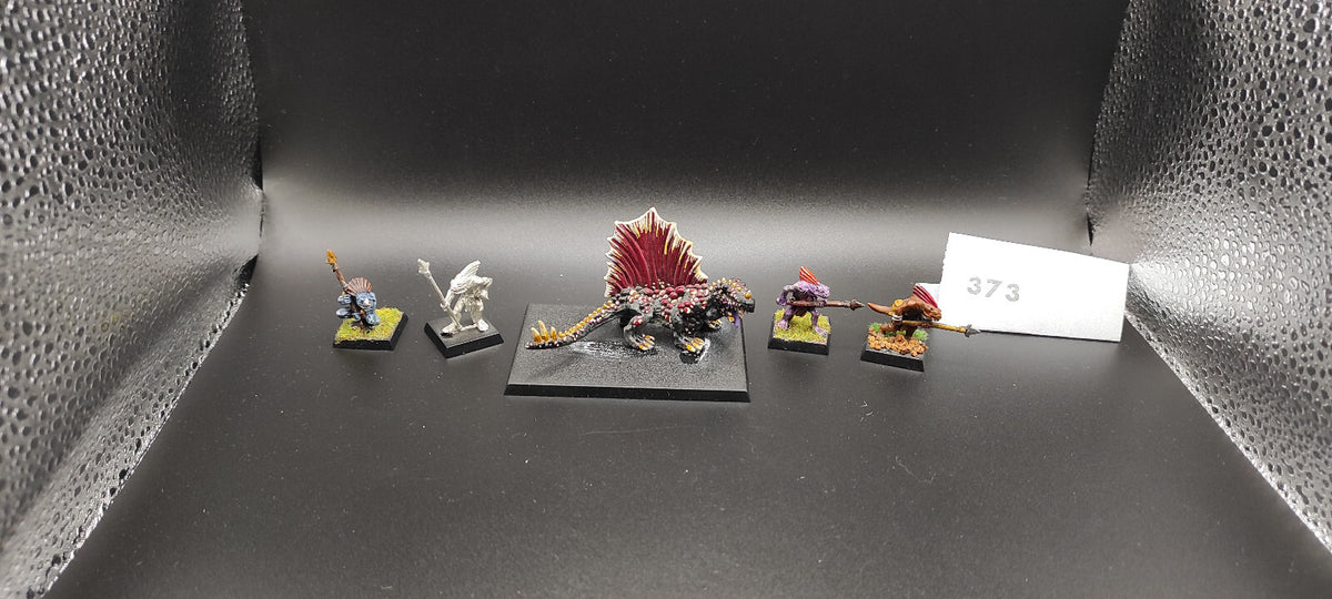 (5) Salamander Pack OOP METAL Lizardmen Warhammer Fantasy Miniatures -1037-