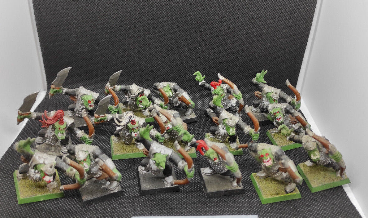 (16) Orcs Boys Boyz Archers Bow Orcs & Goblins Warhammer Fantasy Miniatures -1587-