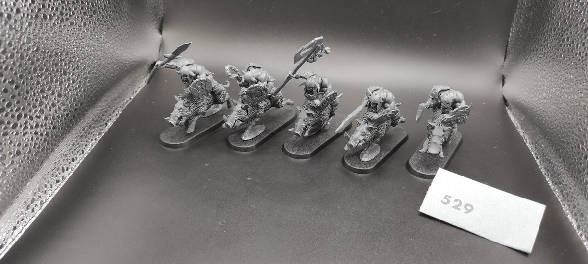 (5) Orc Boar Boyz Mob Orcs & Goblins Warhammer Fantasy Miniatures -1634-