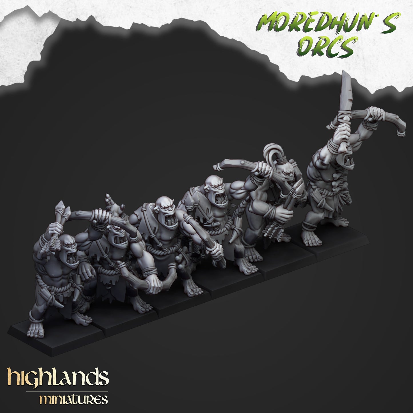 Cave Orcs with Bows - Highlands Miniatures (10)