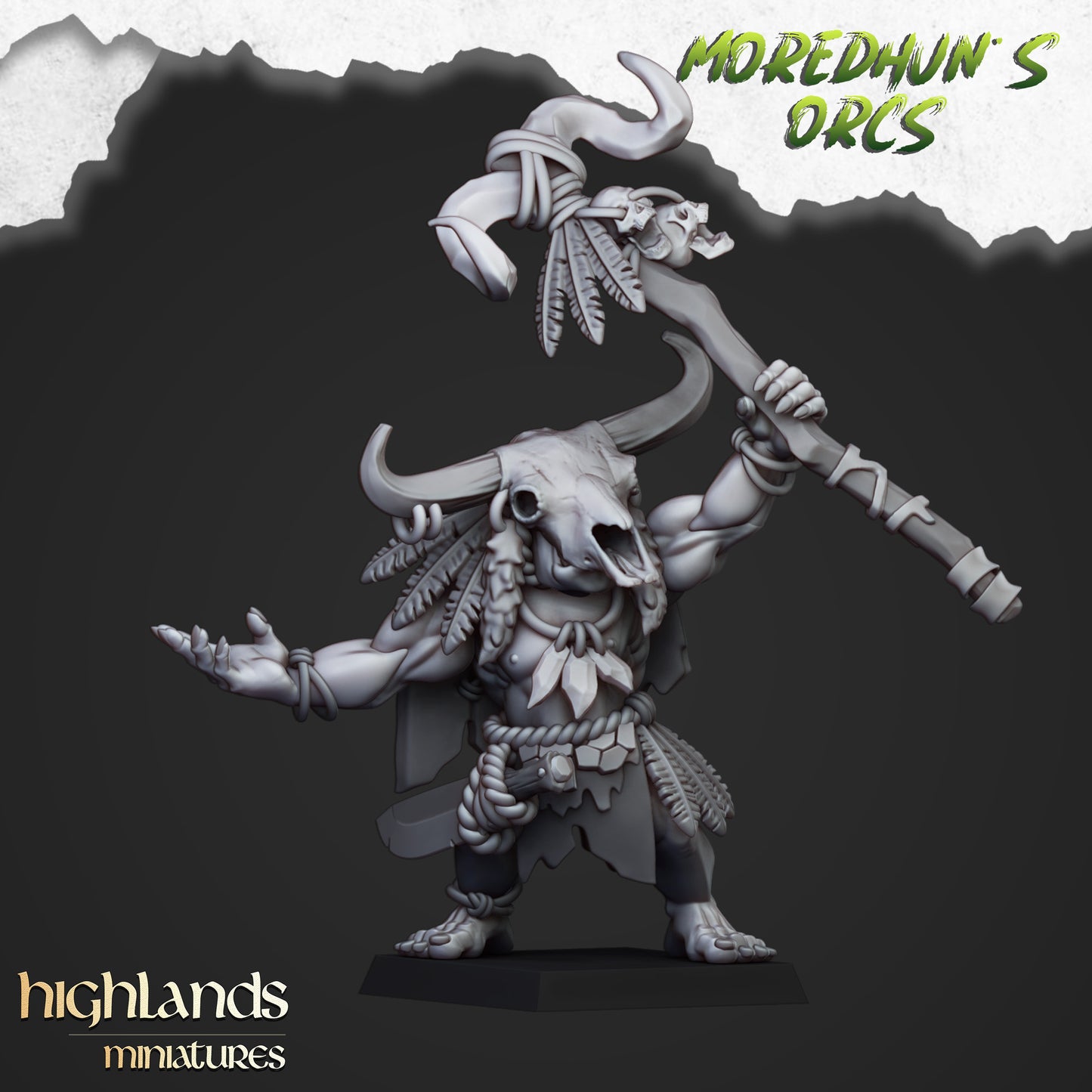 Cave Orc Shaman - Highlands Miniatures (1)