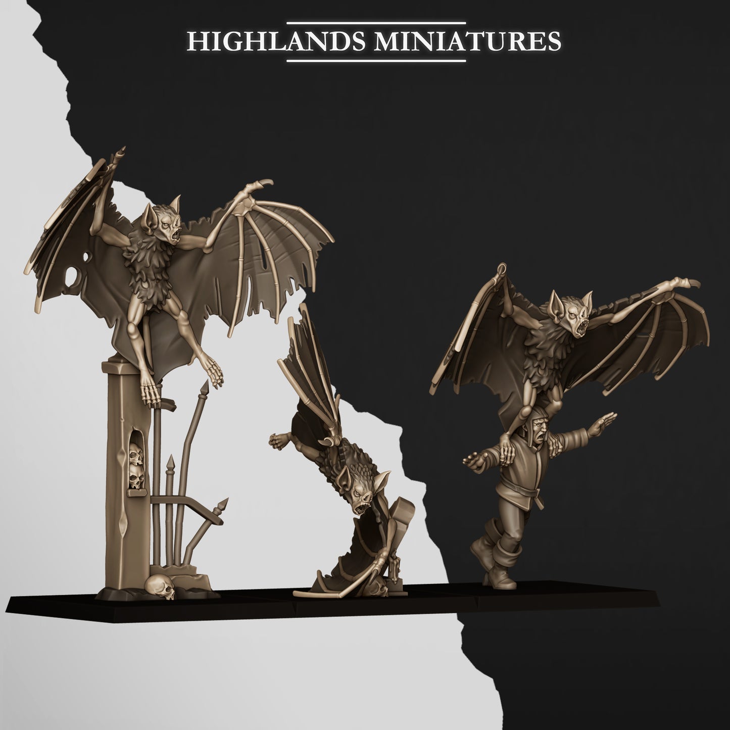 Giant Bats - Highlands Miniatures (3)