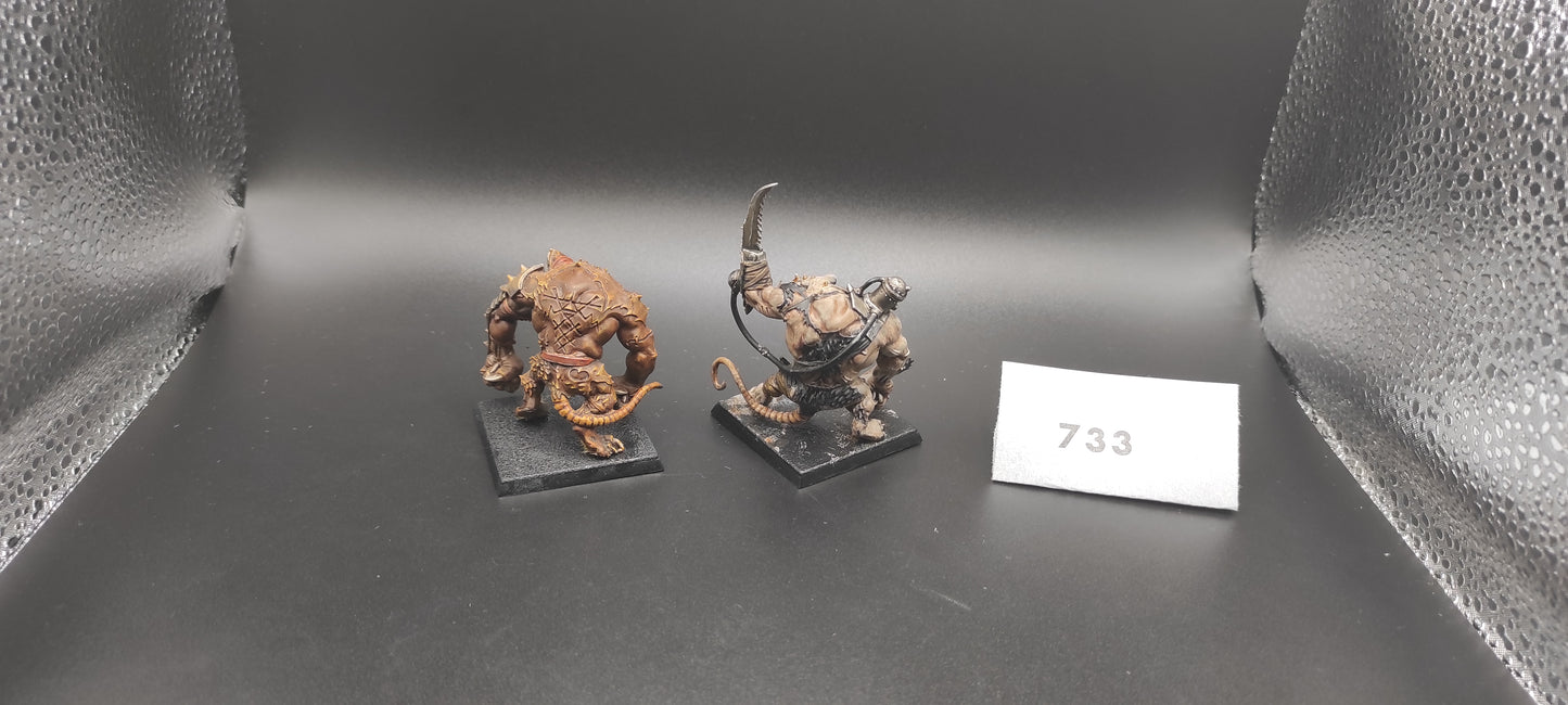 (2) Rat Ogre Skaven Warhammer Fantasy Miniatures -733-