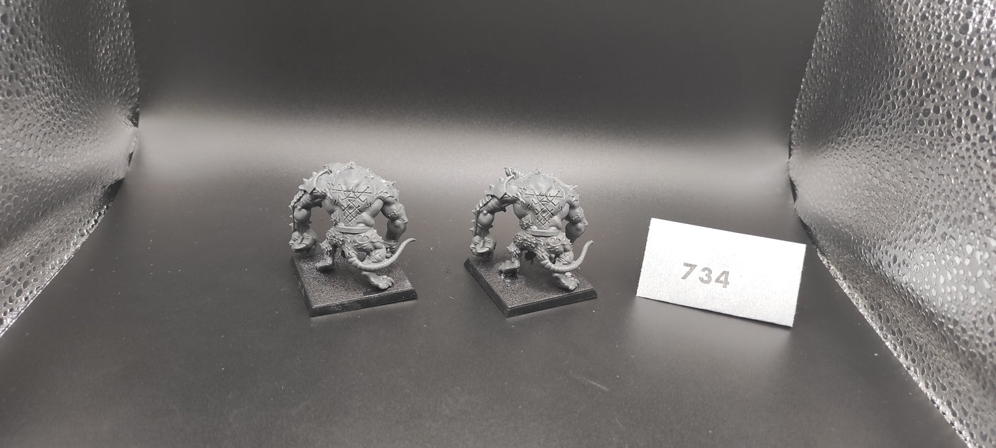 (2) Rat Ogre Skaven Warhammer Fantasy Miniatures -734-