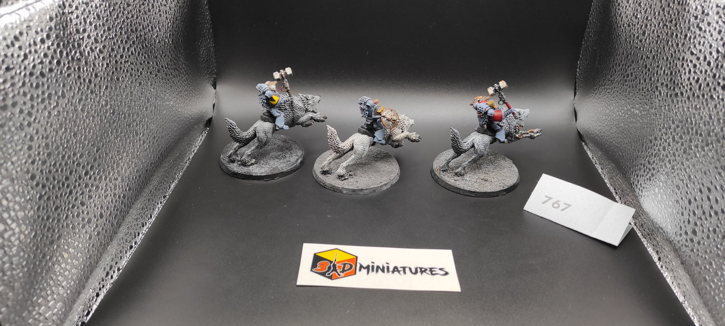 (3) Thunderwolf Cavalry Wolves Space Marines Warhammer 40k -767-