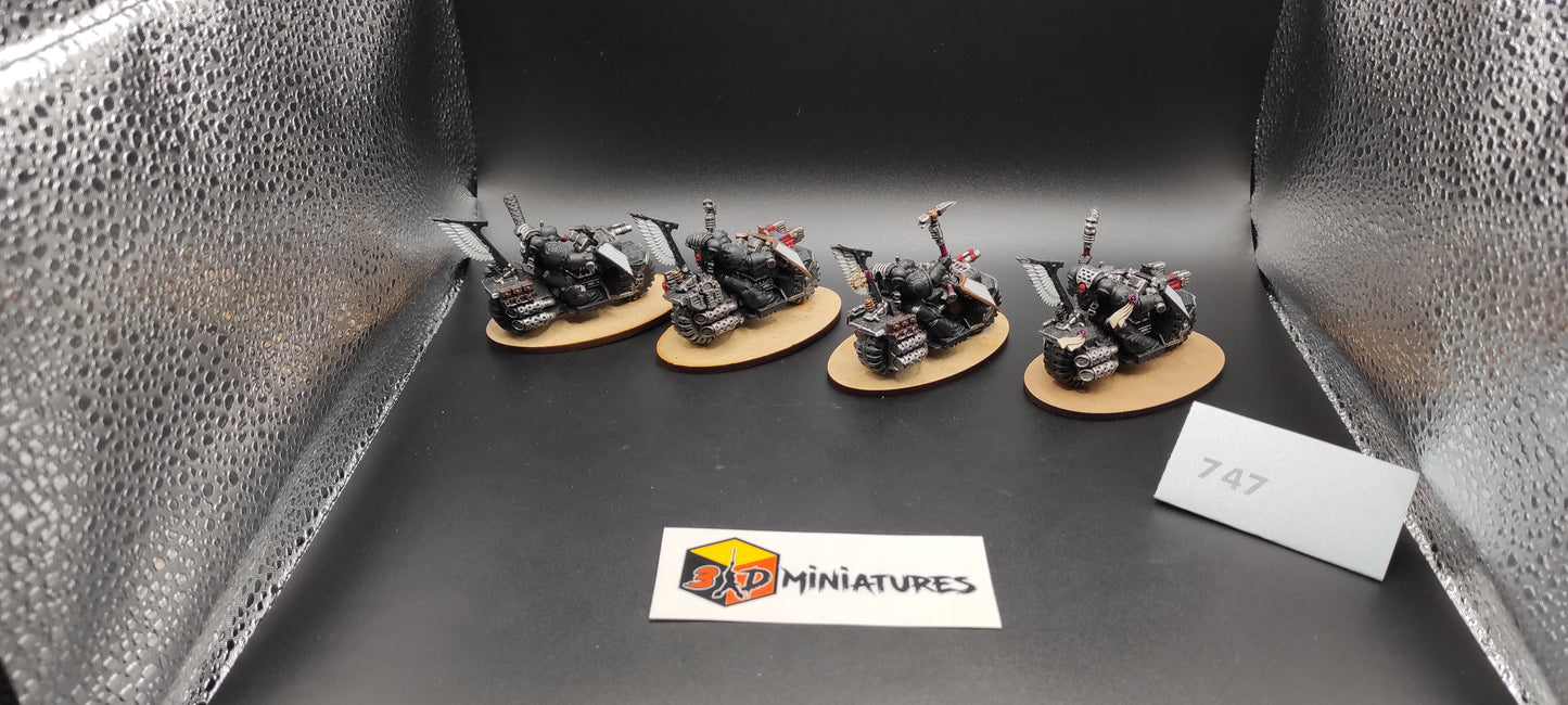 (4) Ravenwing Black Knights Dark Angels Space Marines Warhammer 40k -747-