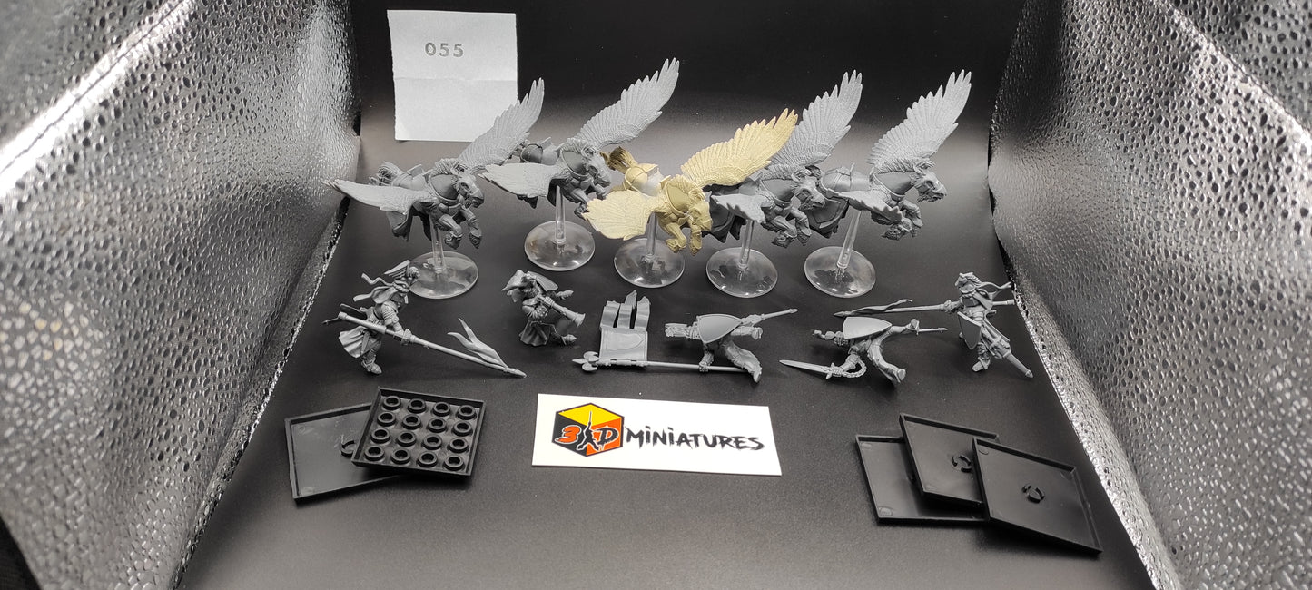 (5) Bretonnia Pegasus Knights Warhammer Fantasy Miniatures -055-