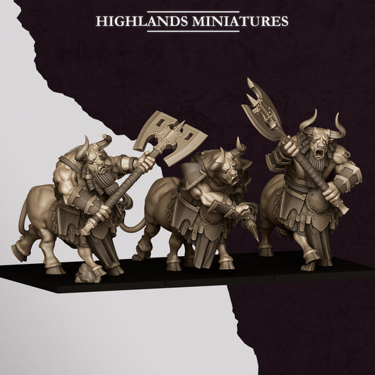 Marduk Minotaur Unit with Great Weapons - Highlands Miniatures (3)