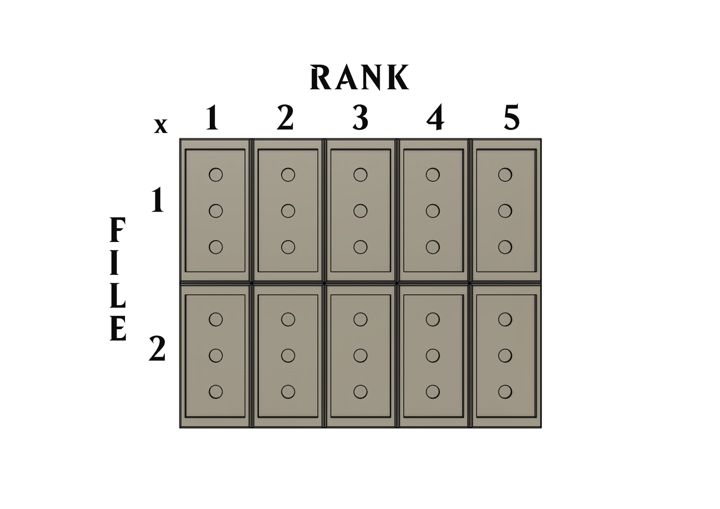 MBA Movement Base Adapter square 25x50mm to 30x60mm CAVALERY compatible with Warhammer TOW
