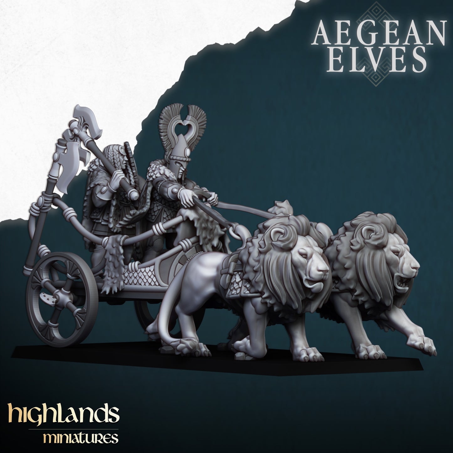 Nemean Lions Chariot Aegean Elf - Highlands Miniatures (1)