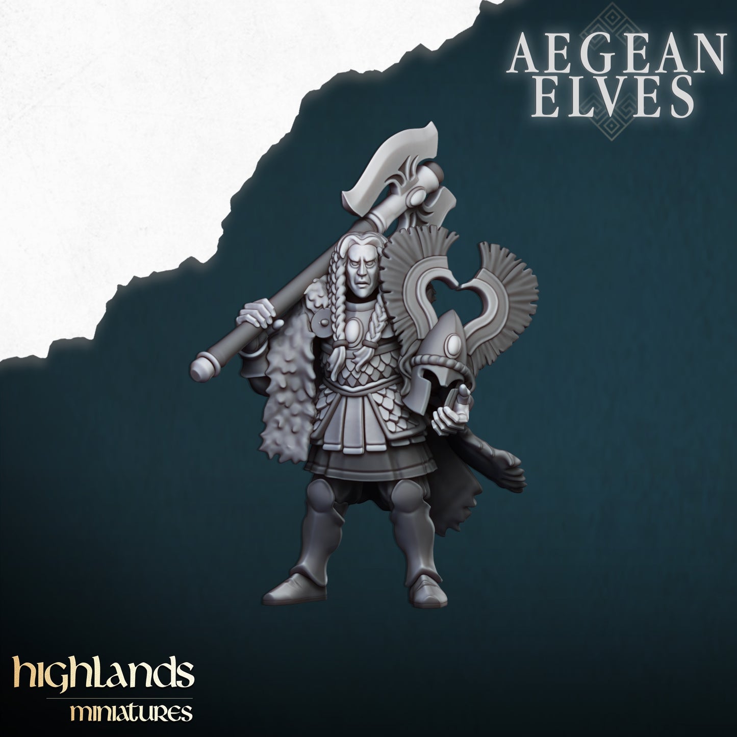 Aegean Elf Hero Nemean Lion - Highlands Miniatures (1)
