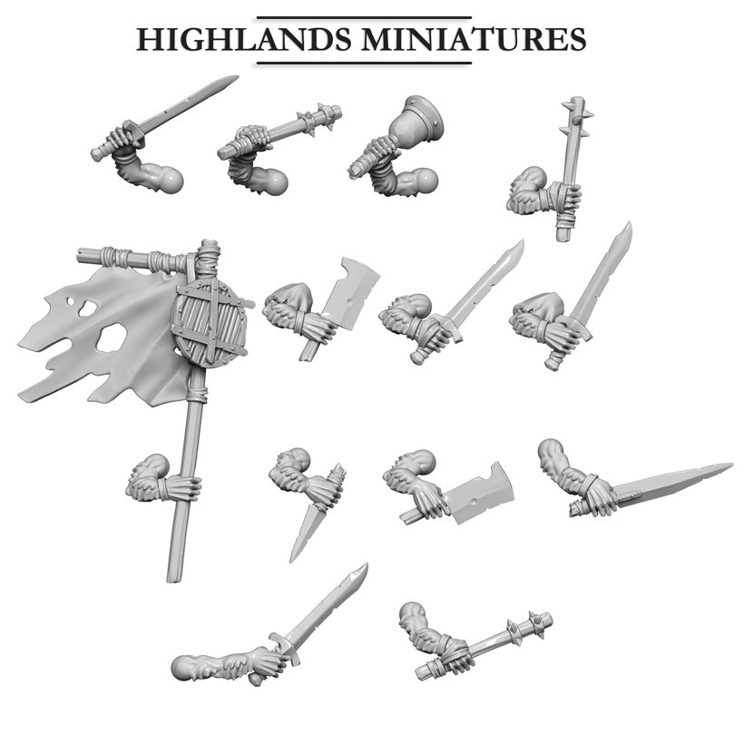 Sewer Rats Hand Weapon and Shield - Highlands Miniatures (10)