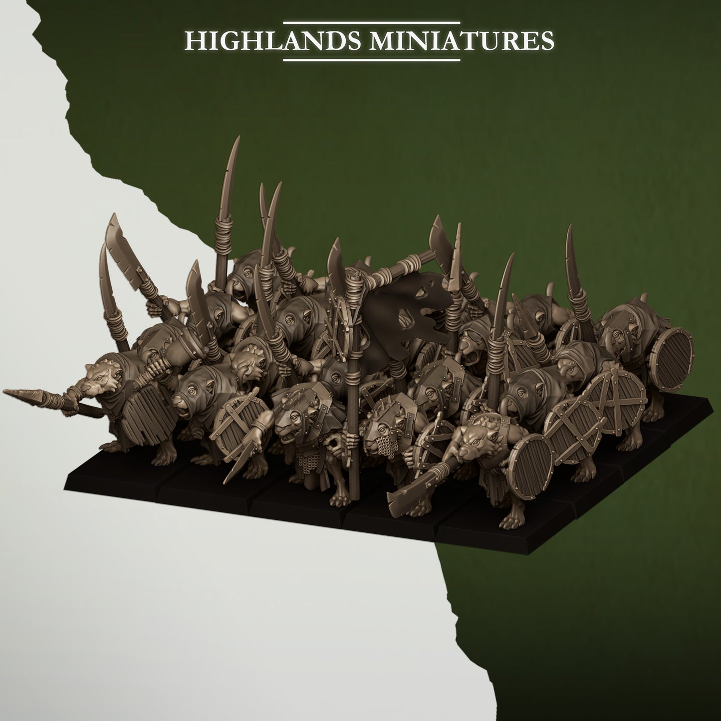 Sewer Rats Lance and Shield - Highlands Miniatures (10)