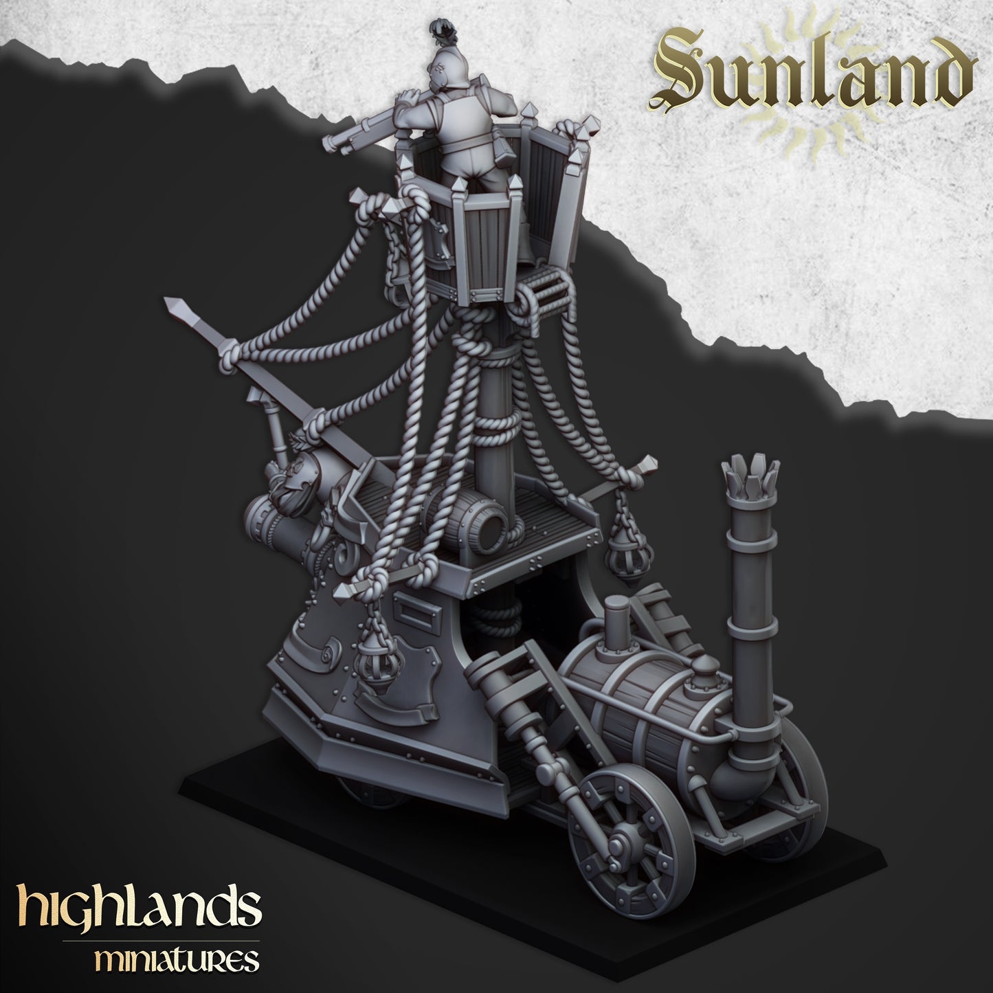 Sunland Steam Engine Ironclad Landship - Highlands Miniatures (1)