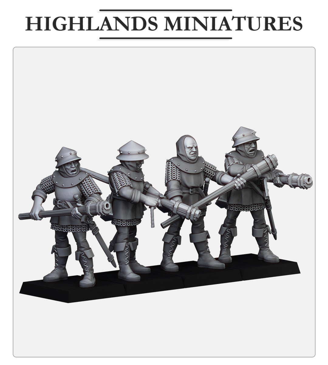 Gallia Shooters: Handgunners - Highlands Miniatures (4)