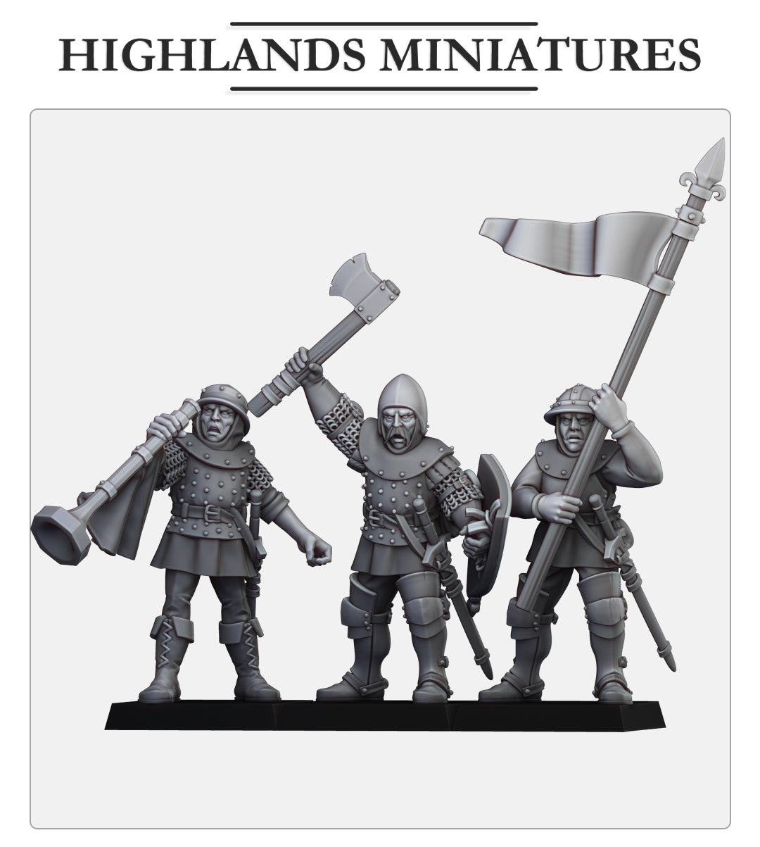 Gallia Shooters: Command Group - Highlands Miniatures (3)