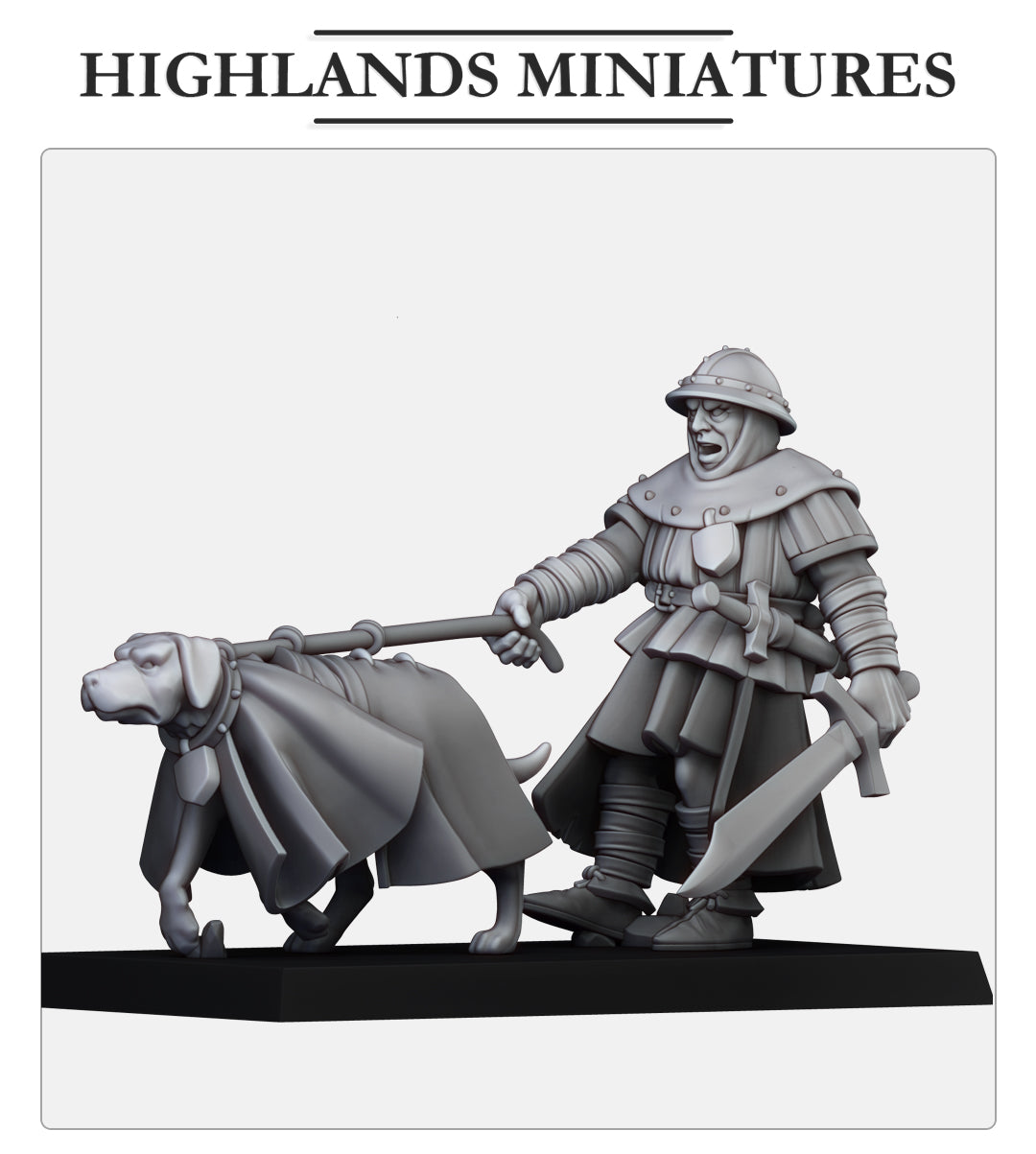 Man-at-arm with hunting dog - Highlands Miniatures (1)