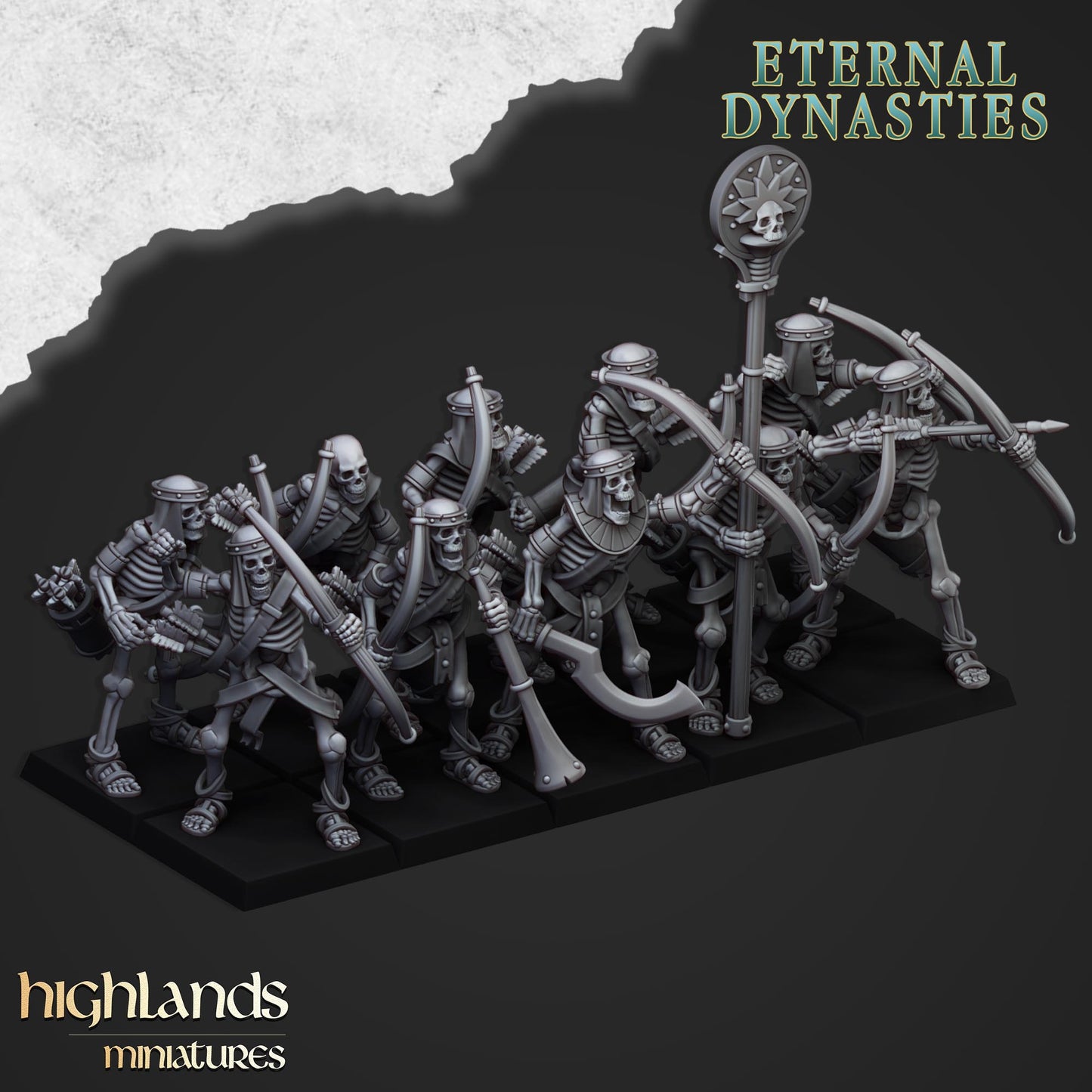 Ancient Skeletons with Bows - Highlands Miniatures (10)