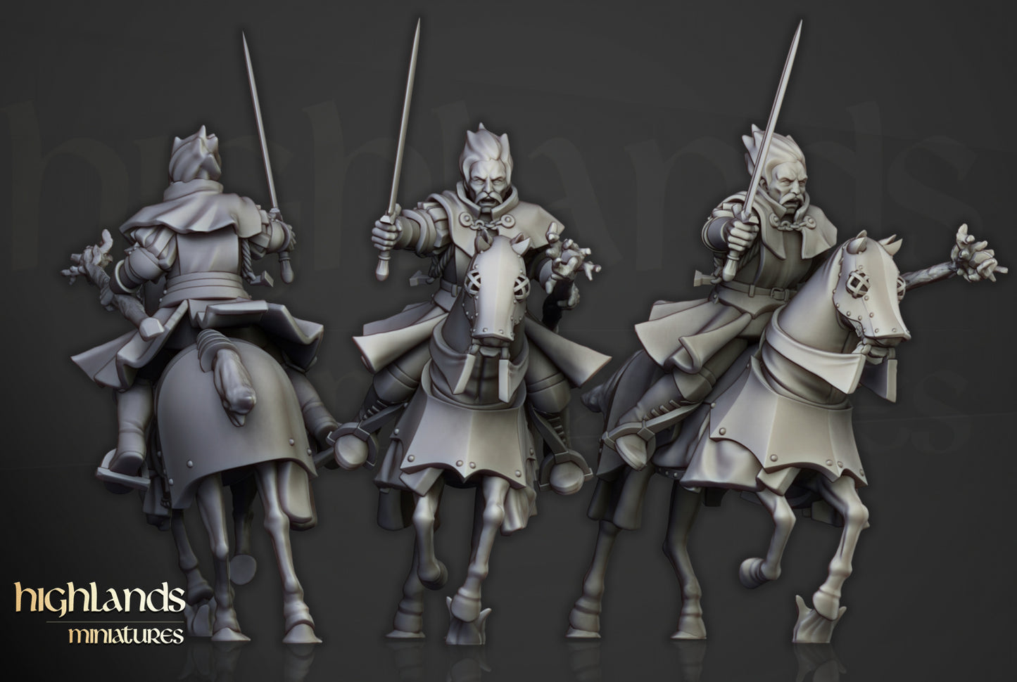 Battle Wizards on Horse B - Highlands Miniatures (1)