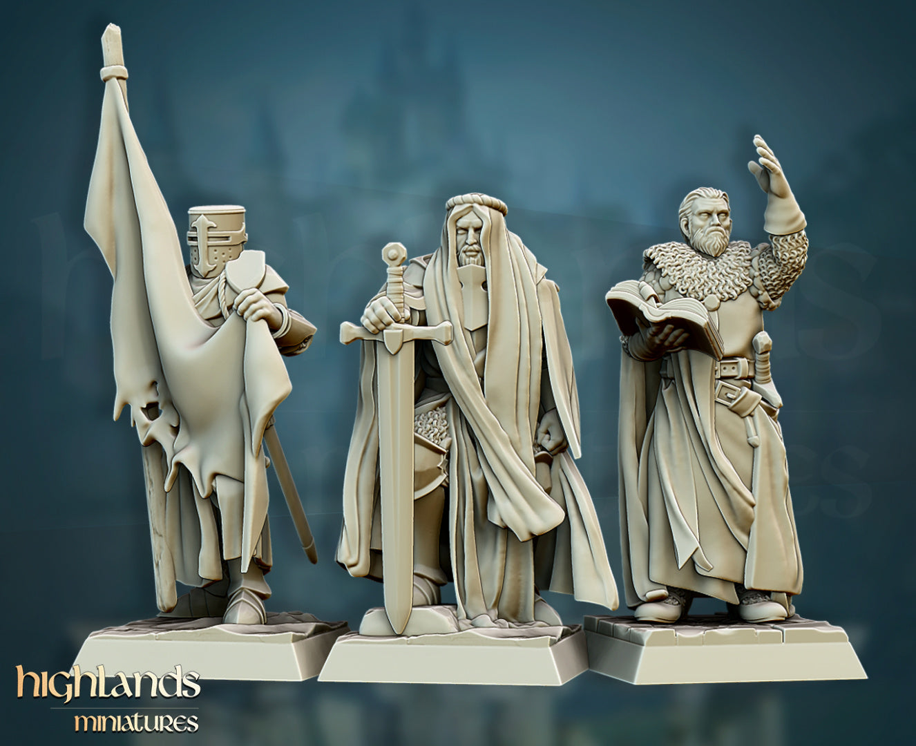 Crusaders Core Unit with lances - Highlands Miniatures (10)