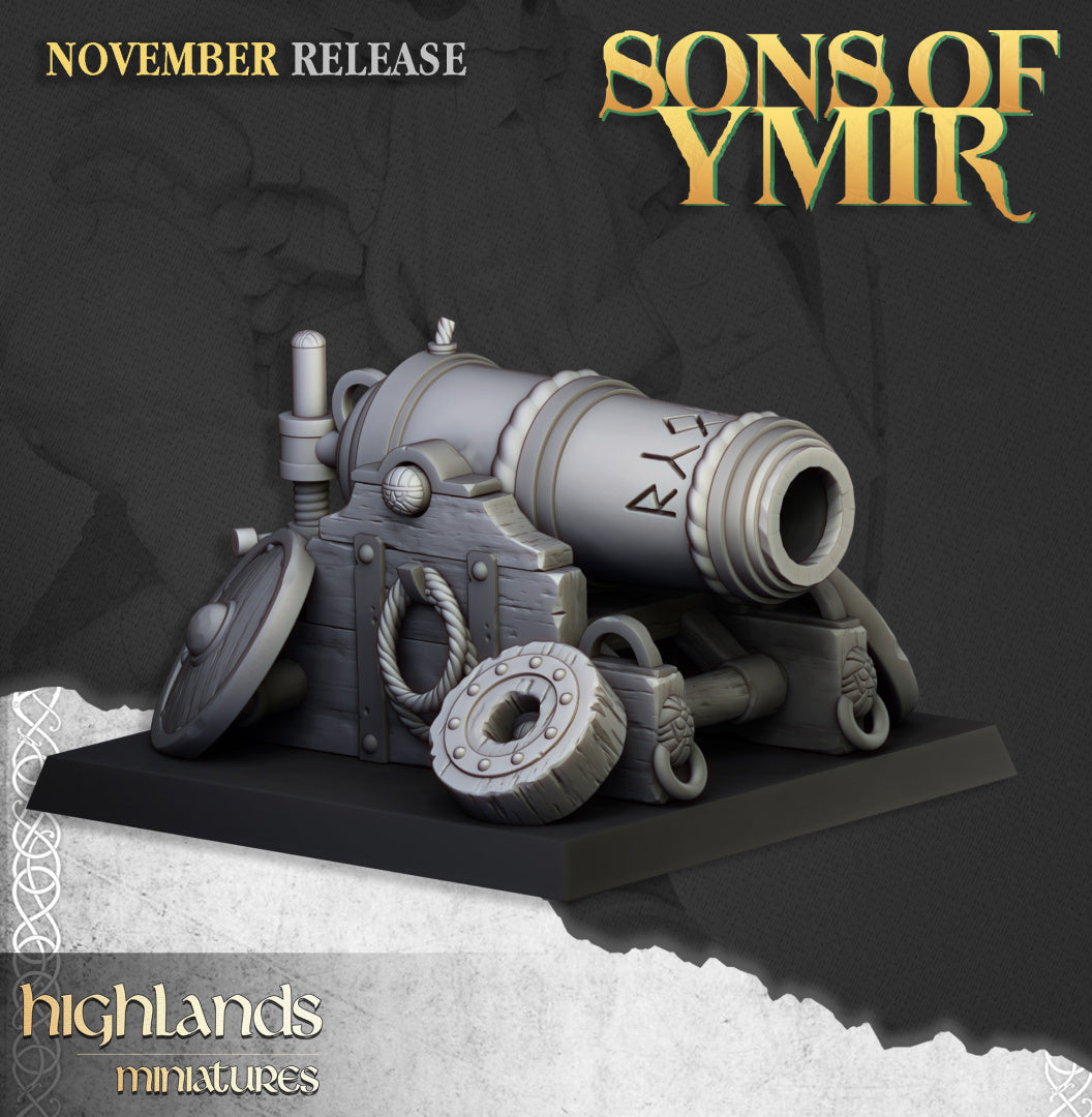 Dwarf Artillery Cannon - Highlands Miniatures (1)