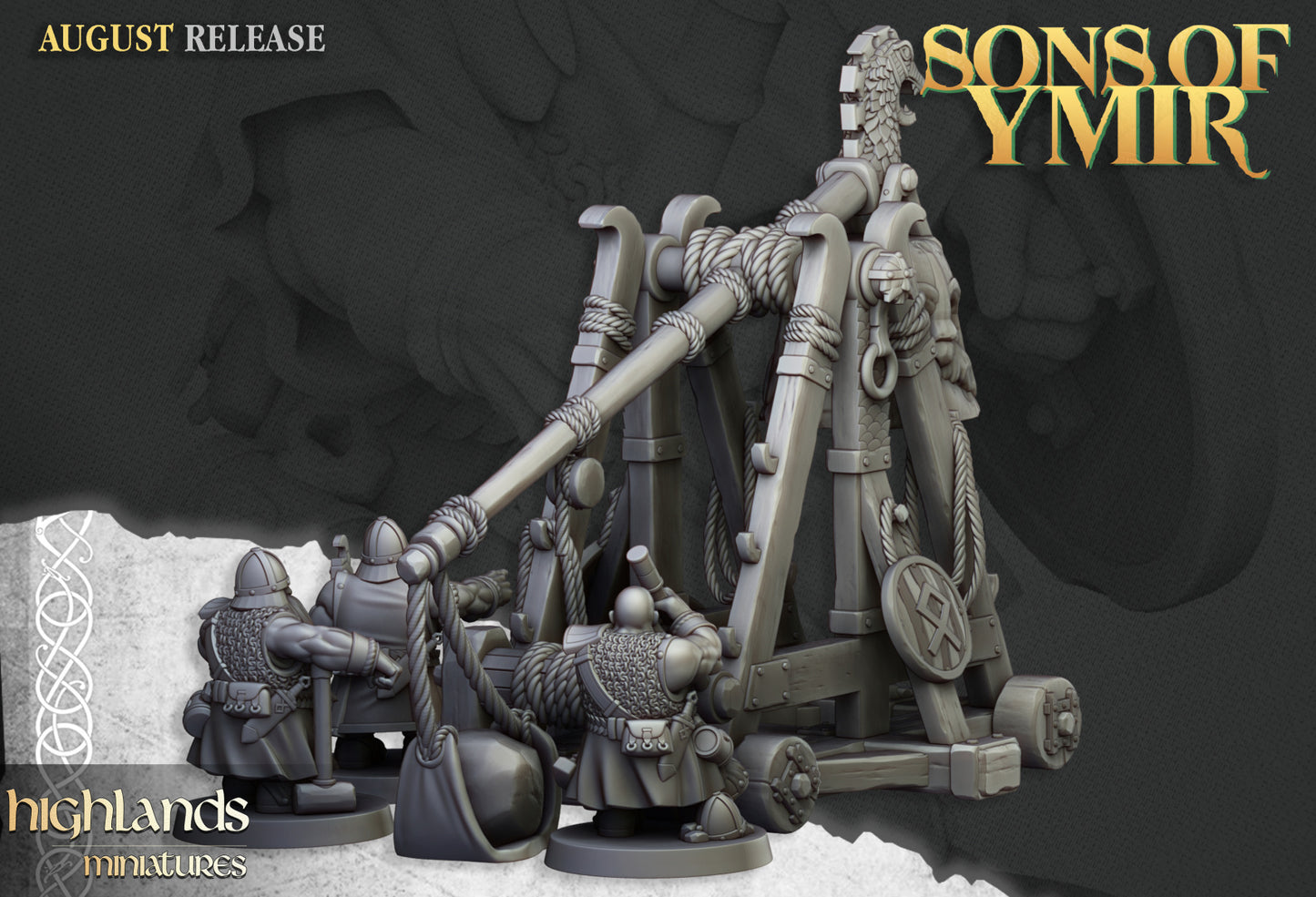 Dwarf Old Siege Engines Catapult - Highlands Miniatures (1)