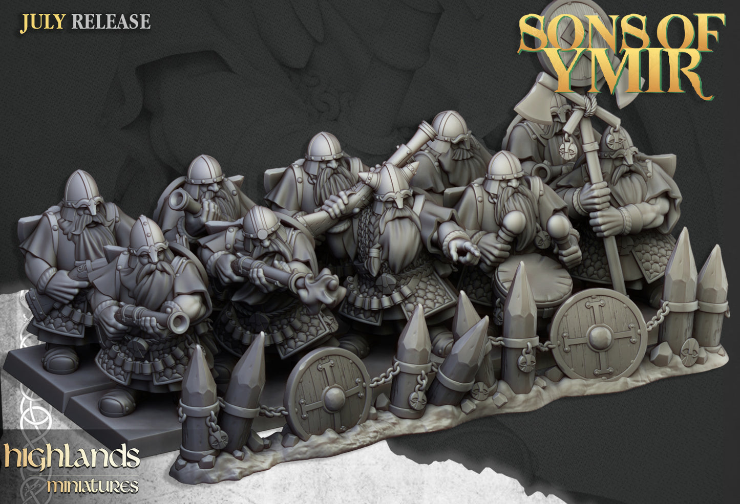 Dwarfs Marksmen Unit - Highlands Miniatures (10)