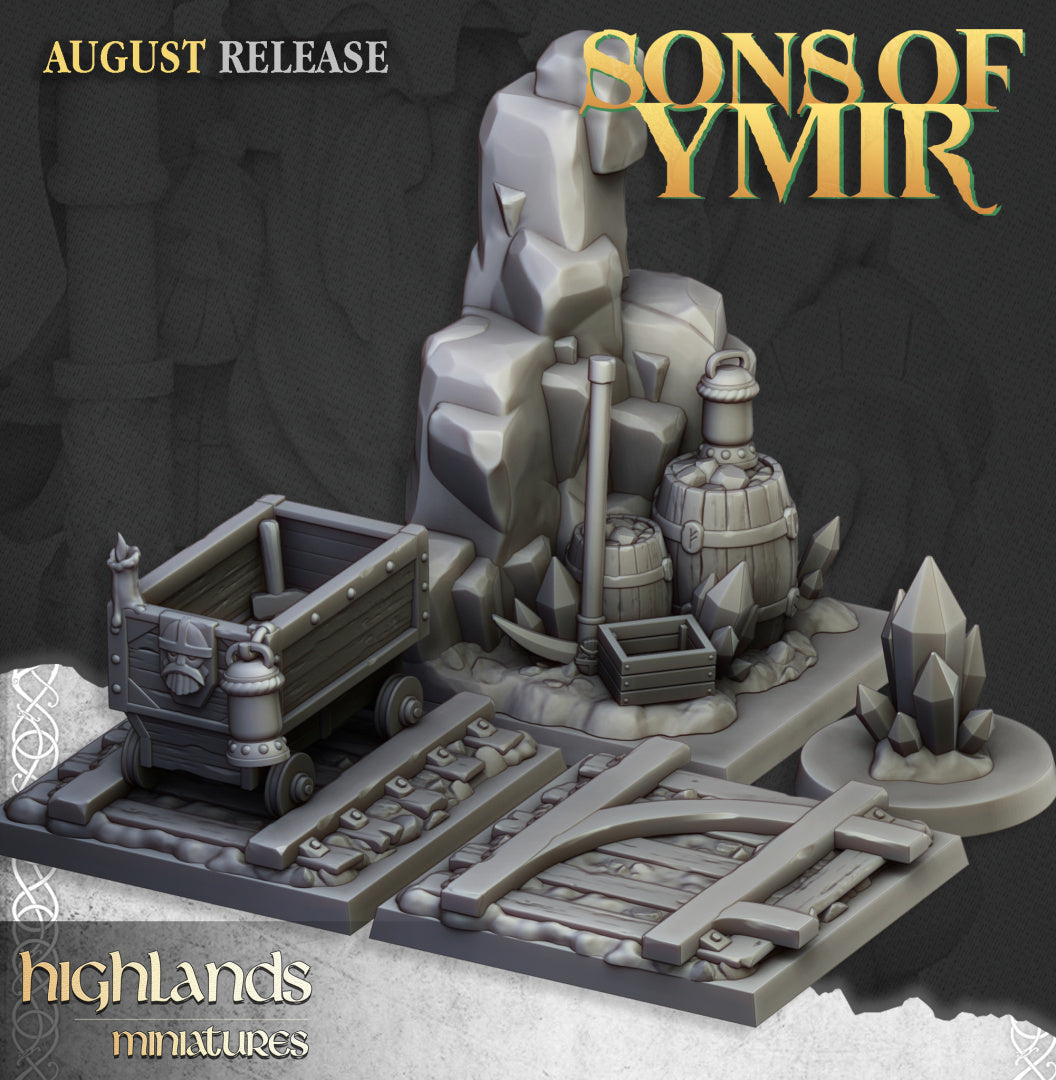 Dwarfs Miners Unit - Highlands Miniatures (10)