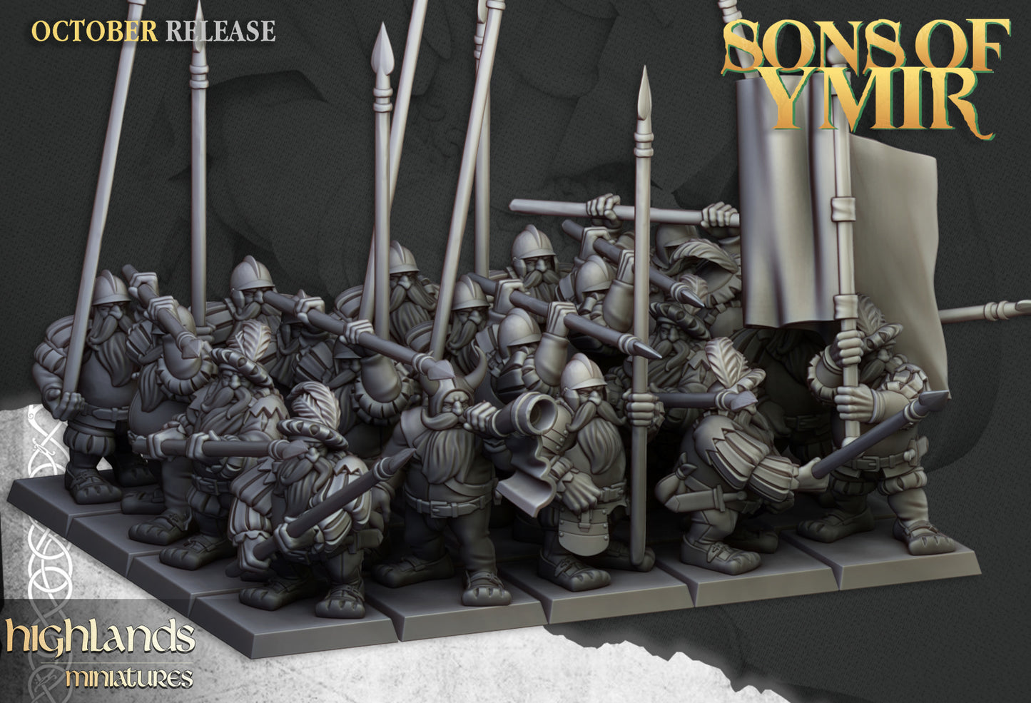 Dwarf Pikemen Unit - Highlands Miniatures (10)