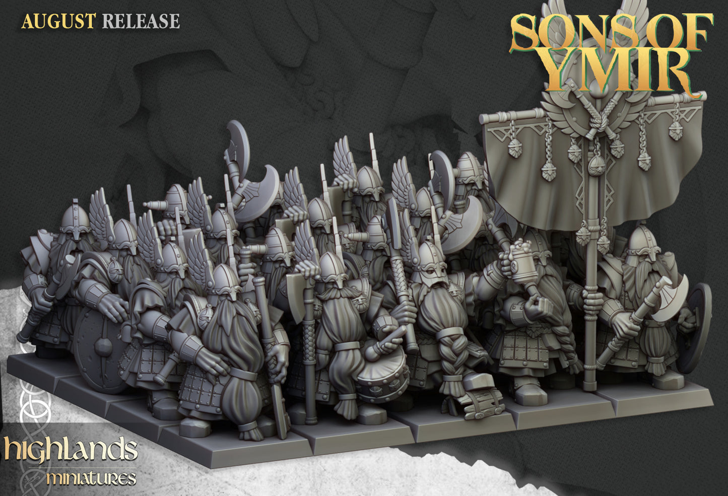 Dwarf Veterans Unit - Highlands Miniatures (10)