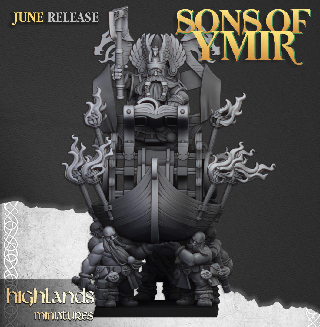 Dwarf King on Throne - Highlands Miniatures (1)