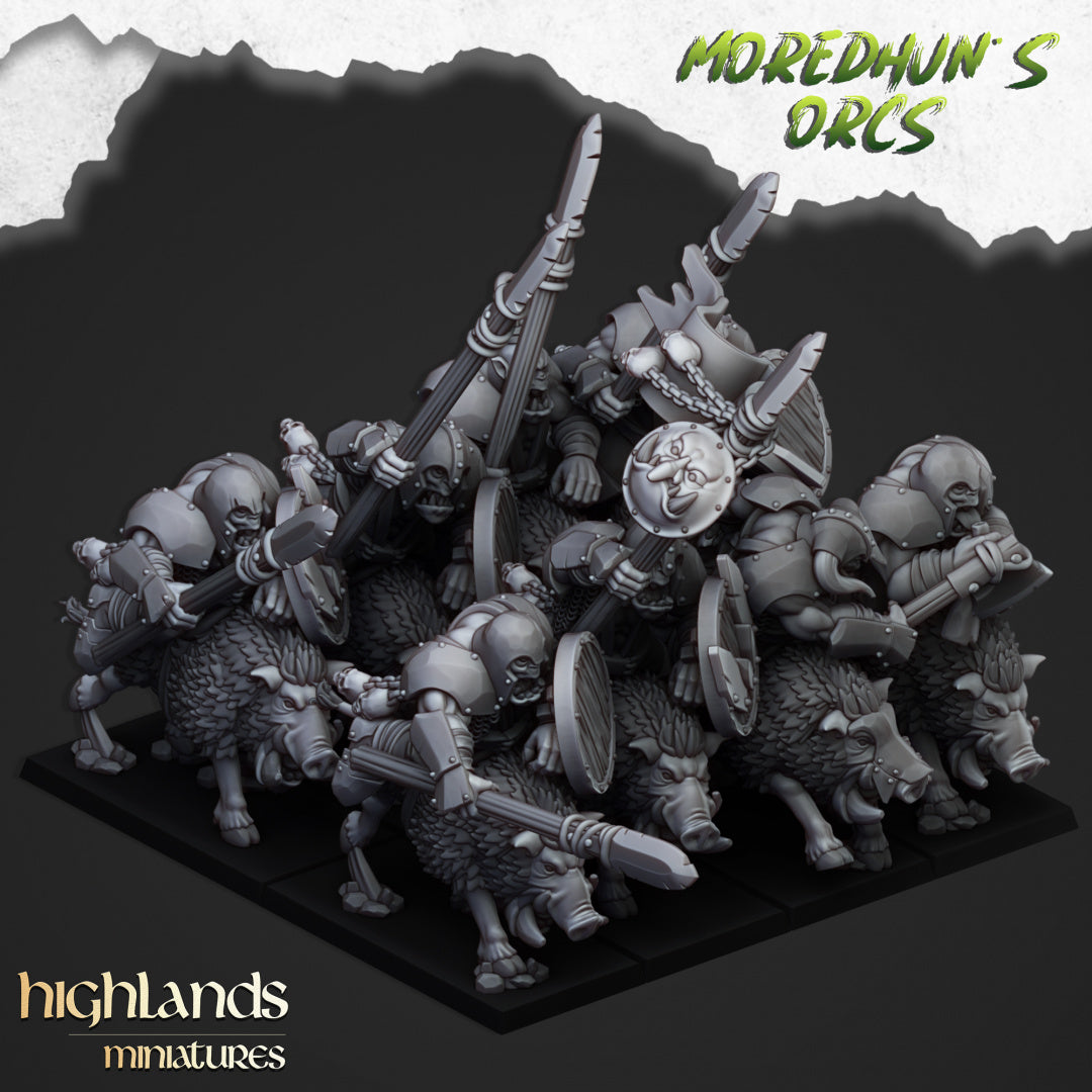 Mounted Orcs with spears - Highlands Miniatures (5)