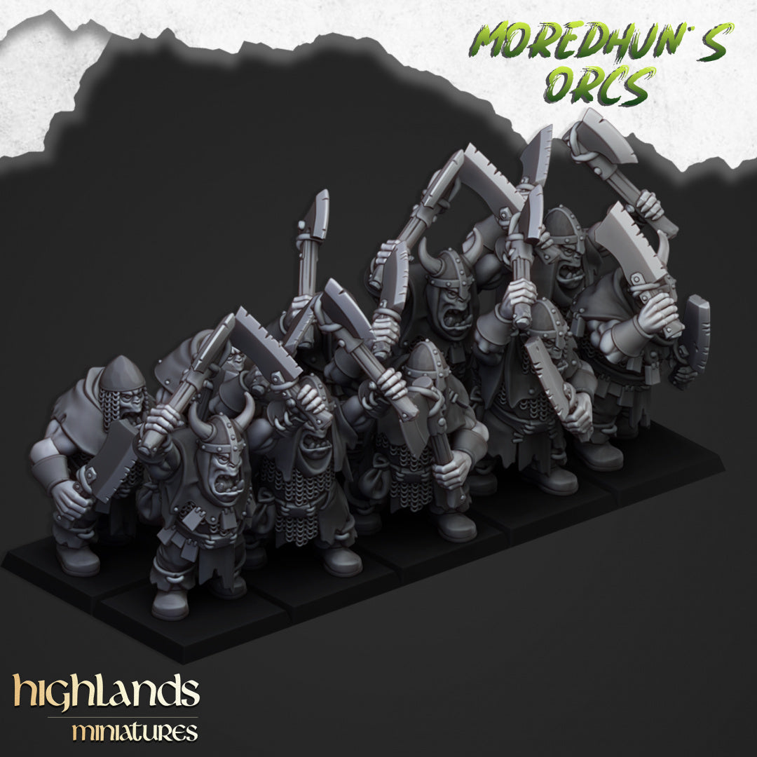 Orc Warriors with double hand weapons - Highlands Miniatures (10)