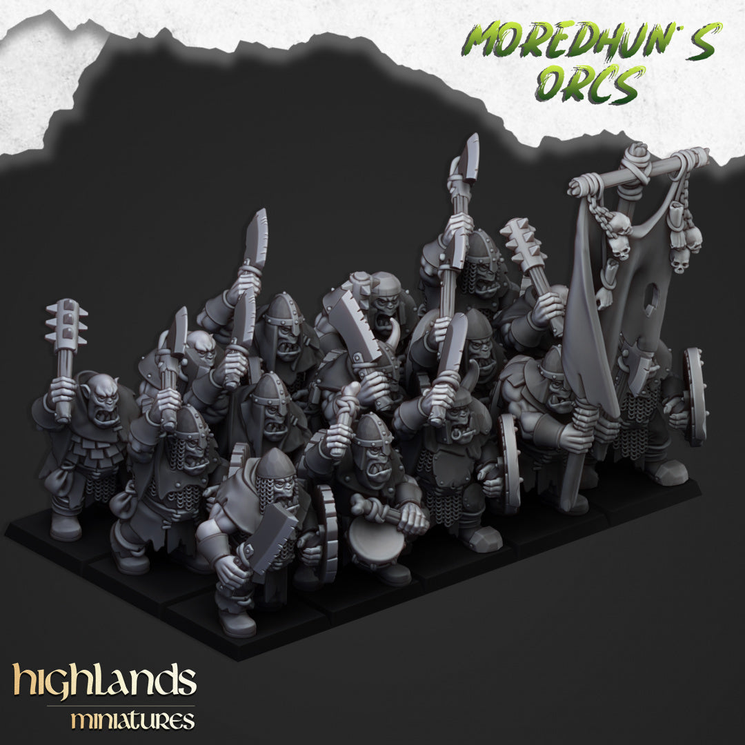 Orc Warriors with hand weapons and shields - Highlands Miniatures (10)