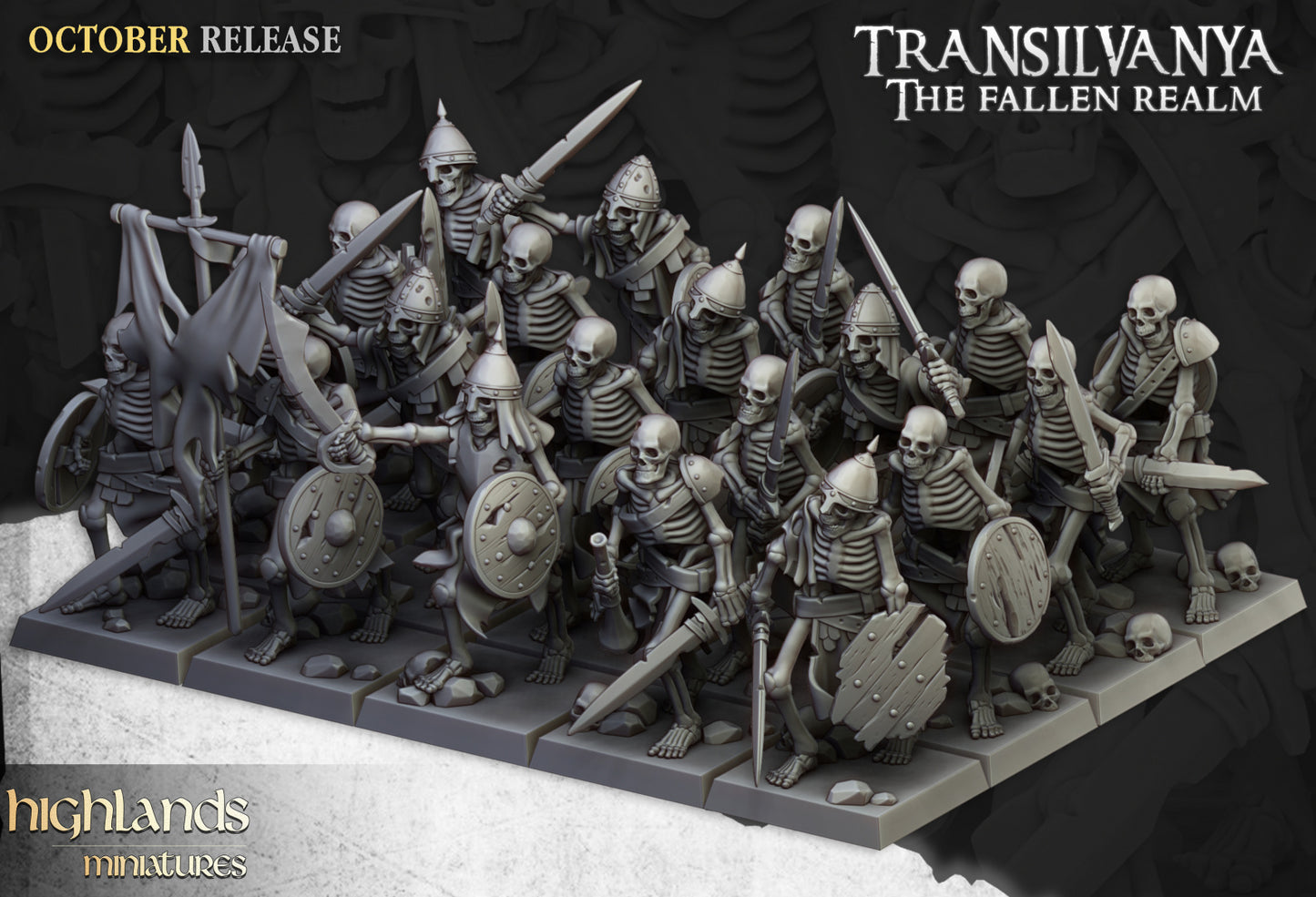 Skeleton Warriors with Swords Unit - Highlands Miniatures (10)