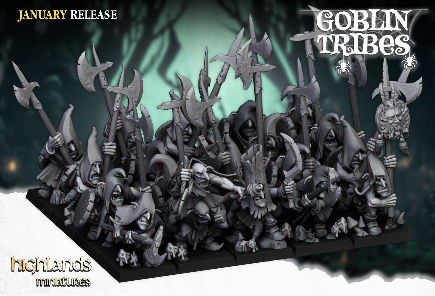 Swamp Goblin with Pikes - Highlands Miniatures (10)