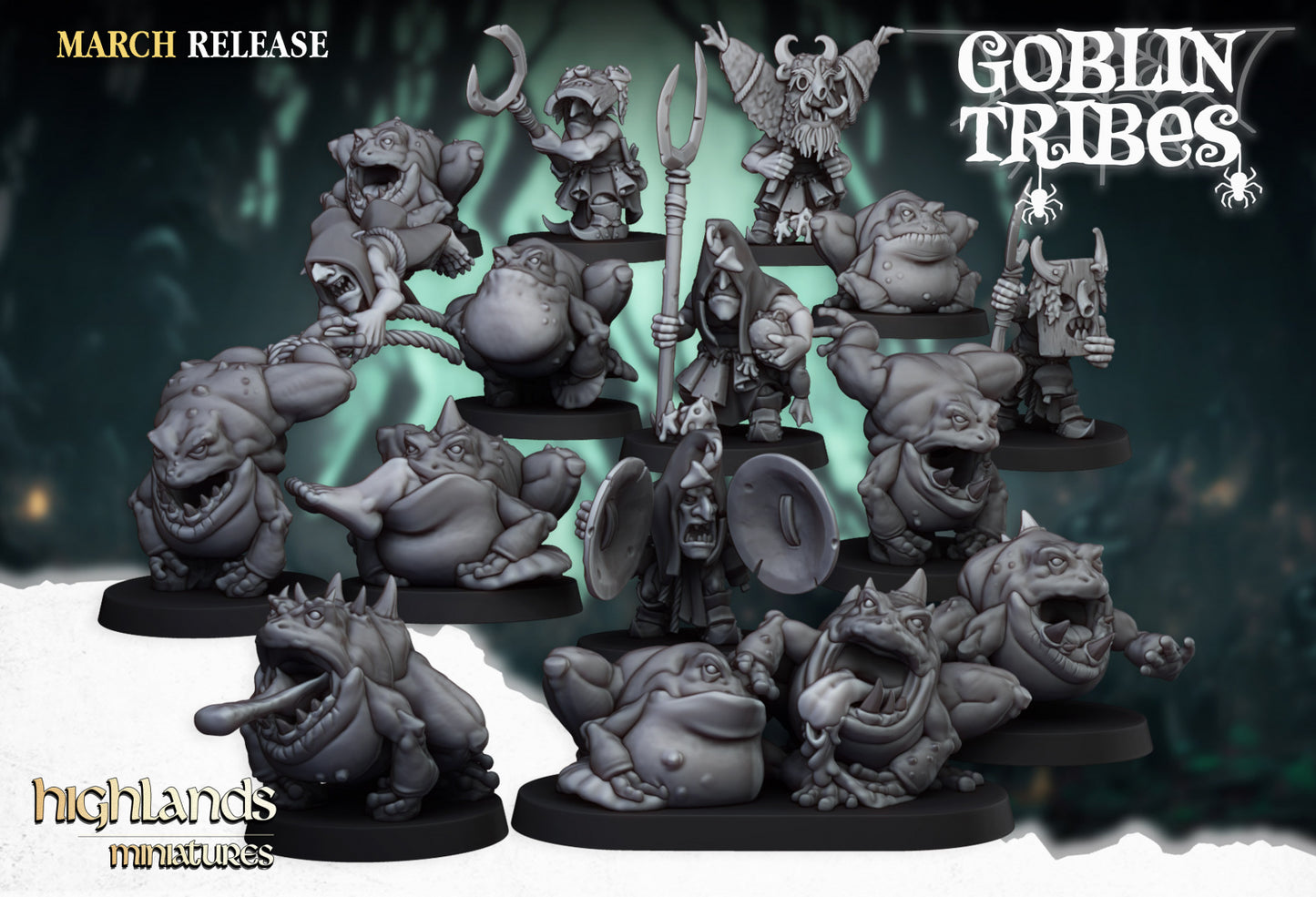 Swamp Goblins Herd - Highlands Miniatures (15)