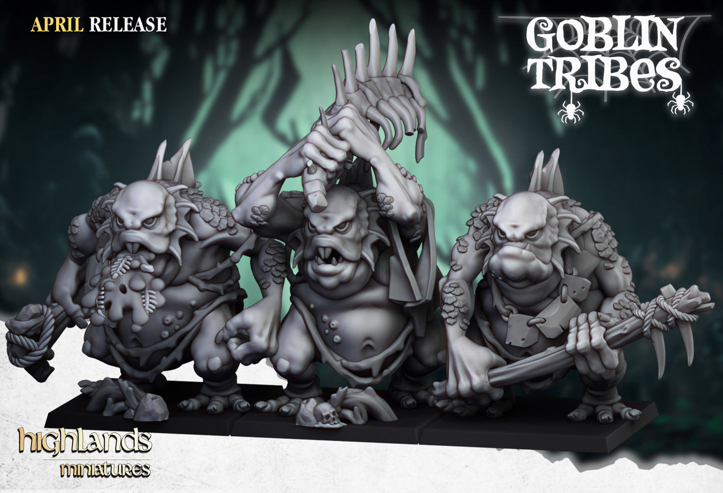 Swamp River Trolls - Highlands Miniatures (3)
