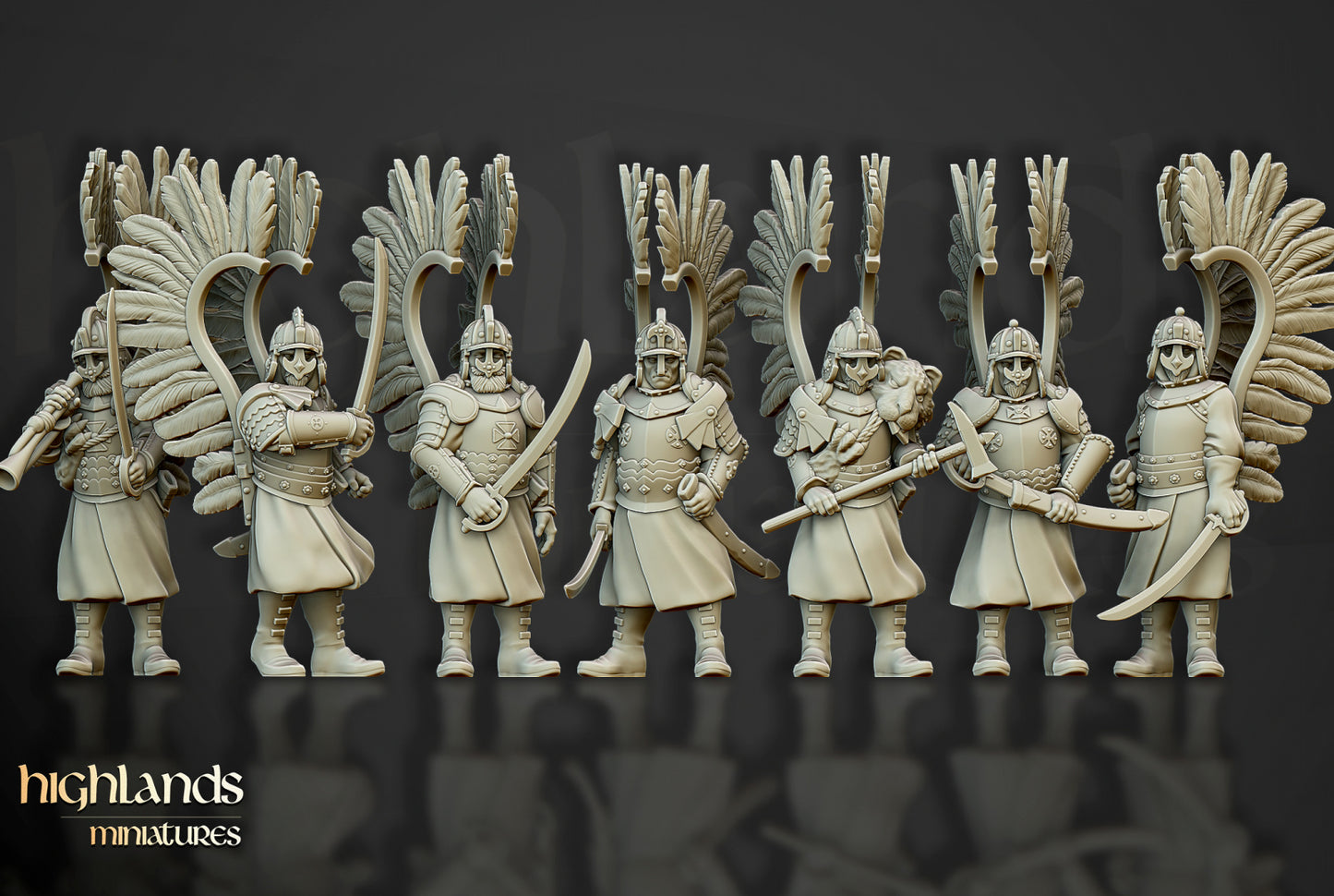 Winged Hussars on foot - Highlands Miniatures (10)