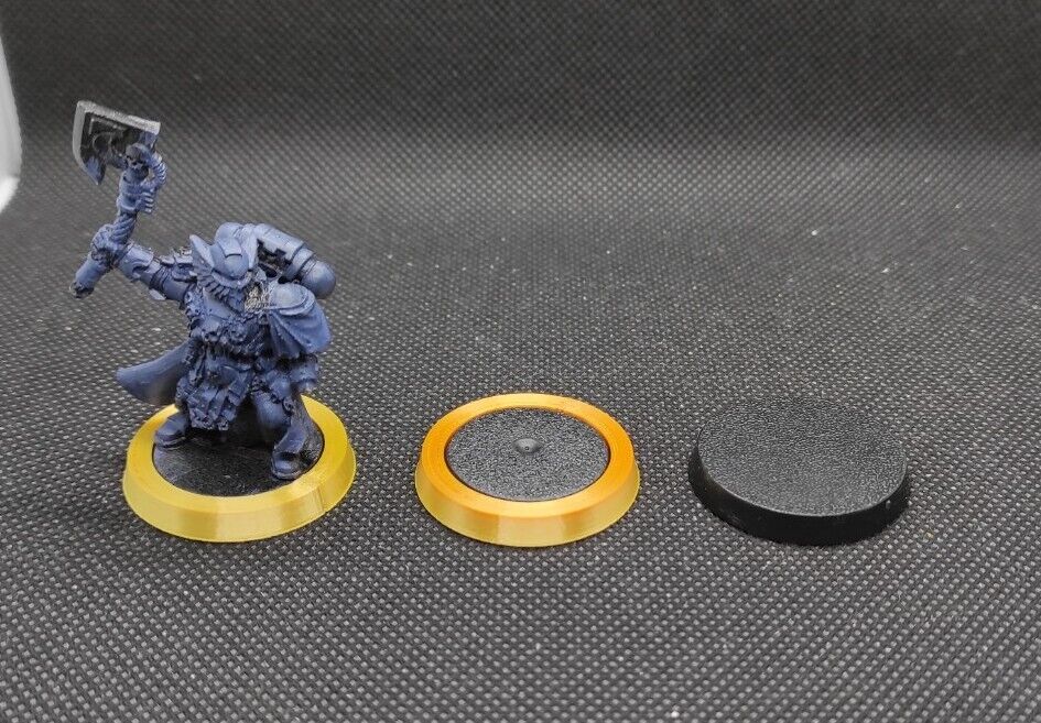 (10) Compatible With Warhammer 40k Aos 10 bases ring adapters for 25mm round bases Black
