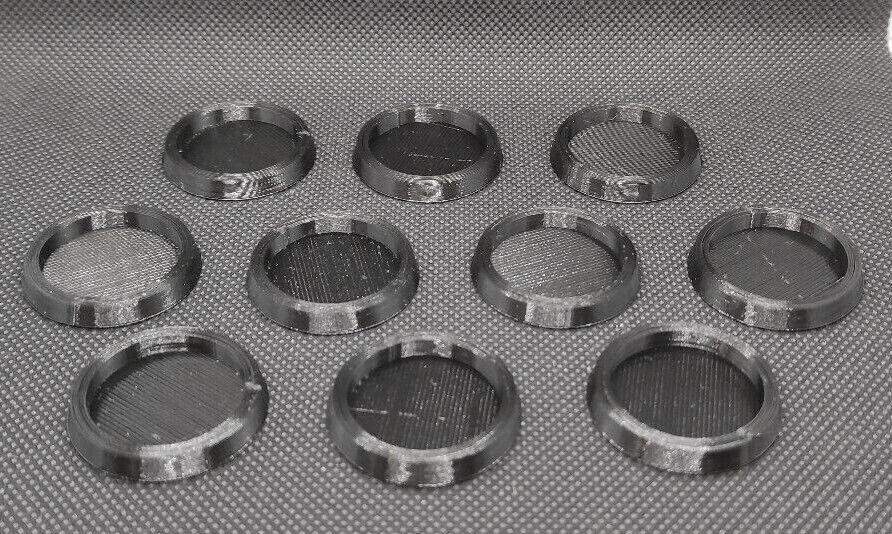 (10) Compatible With Warhammer 40k Aos 10 bases adapters for 25mm round bases Black