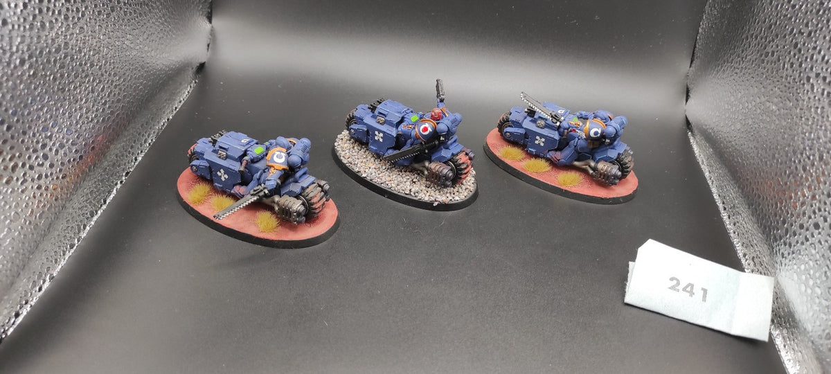 (3) Space Marines Outriders Painted Warhammer 40k -1275-