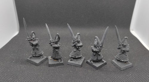 (5) High Elves Swordmasters of Hoeth Metal 4ed OOP Warhammer Fantasy Miniatures -1948-