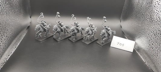 (5) Marauder Horsemen Warriors of Chaos Warhammer Fantasy Miniatures -2058-