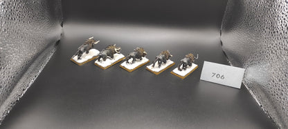 (5) Chaos Warhounds Warriors of Chaos Warhammer Fantasy Miniatures -2059-