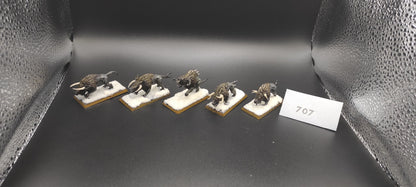 (5) Chaos Warhounds Warriors of Chaos Warhammer Fantasy Miniatures -2060-