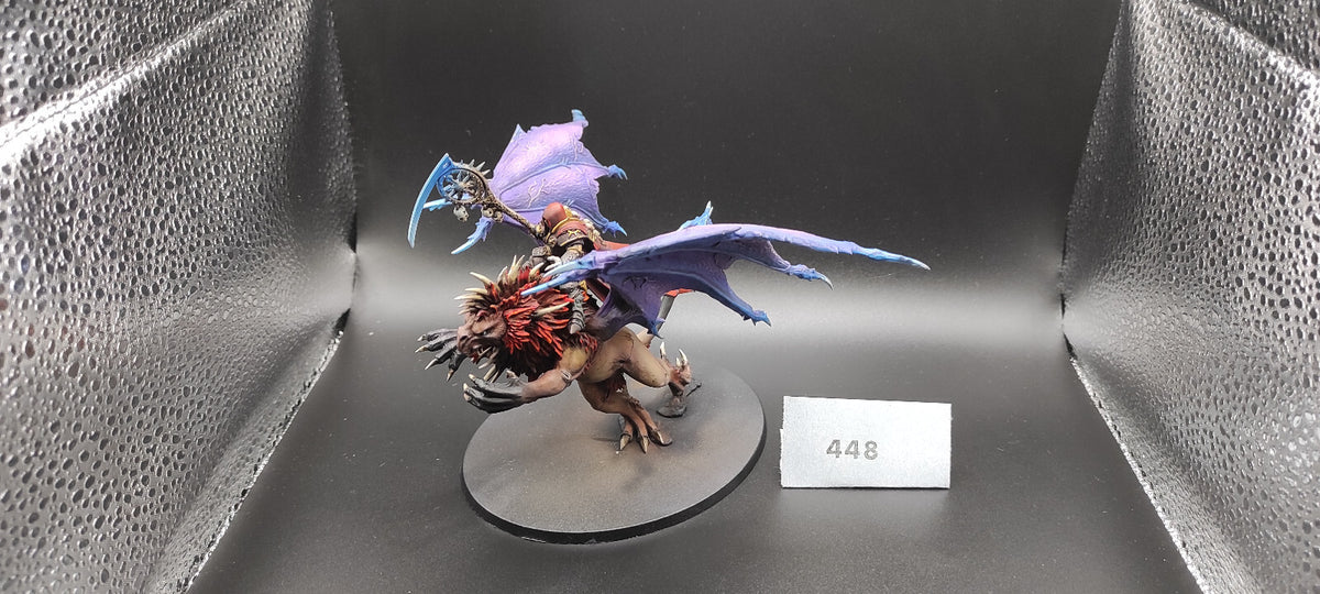 (1) Chaos Lord Champion on Manticore Warriors of Chaos Warhammer Fantasy Miniatures -2436-