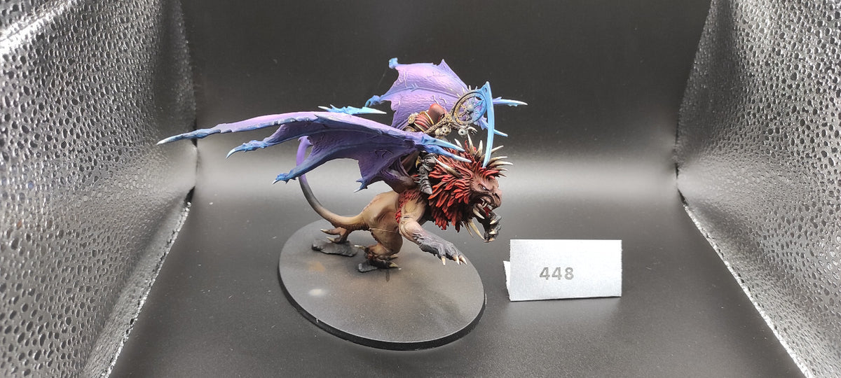 (1) Chaos Lord Champion on Manticore Warriors of Chaos Warhammer Fantasy Miniatures -2436-
